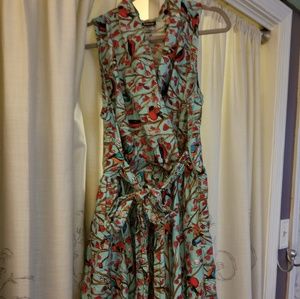 Bird print 50s style dress
